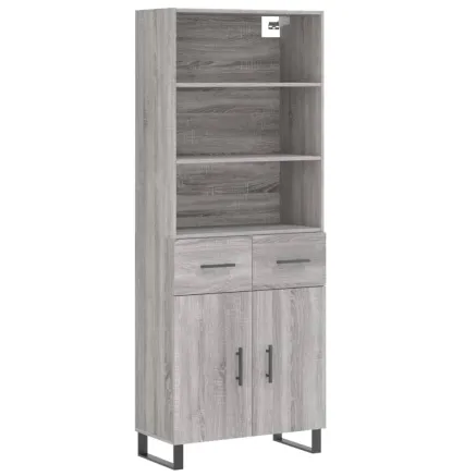 Buffet haut Sonoma gris 69,5x34x180 cm Bois d'ingénierie 2