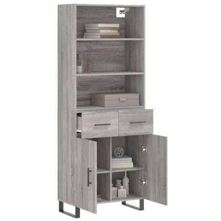 Buffet haut Sonoma gris 69,5x34x180 cm Bois d'ingénierie