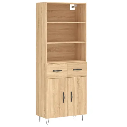 Buffet haut Chêne sonoma 69,5x34x180 cm Bois d'ingénierie 2