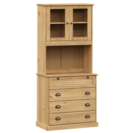 Buffet haut VIGO 80x40x176 cm bois massif de pin 2