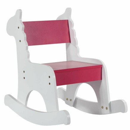 Silla mecedora Alexandra House Living Blanco Rojo Madera MDF 33 x 55 x