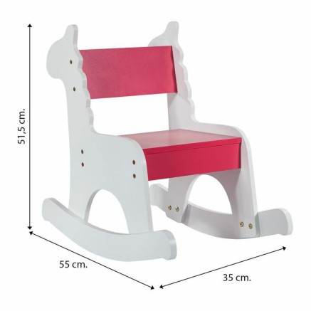 Chaise à bascule Alexandra House Living Blanc Rouge Bois MDF 33 x 55 2