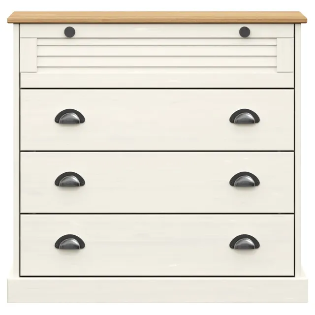 Buffet haut VIGO blanc 80x40x176 cm bois massif de pin