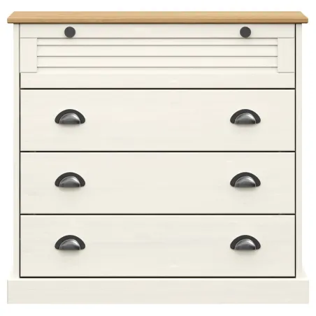 Buffet haut VIGO blanc 80x40x176 cm bois massif de pin