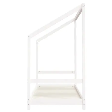 Cadre de lit d'enfant blanc 2x(80x200) cm bois de pin massif