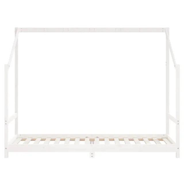 Cadre de lit d'enfant blanc 2x(80x200) cm bois de pin massif