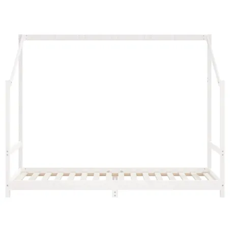 Cadre de lit d'enfant blanc 2x(80x200) cm bois de pin massif