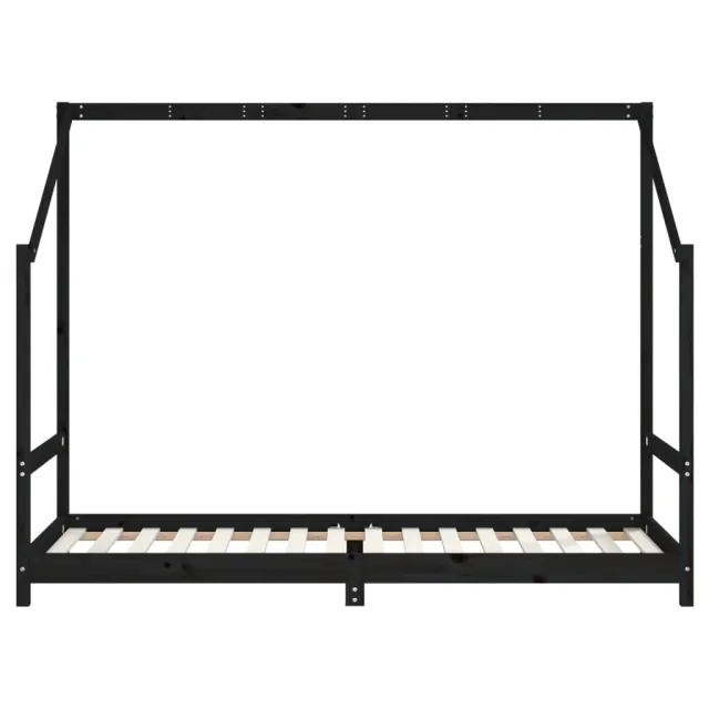 Cadre de lit pour enfants noir 2x(80x200) cm bois de pin massif