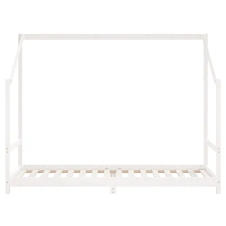 Cadre de lit d'enfant blanc 2x(90x200) cm bois de pin massif