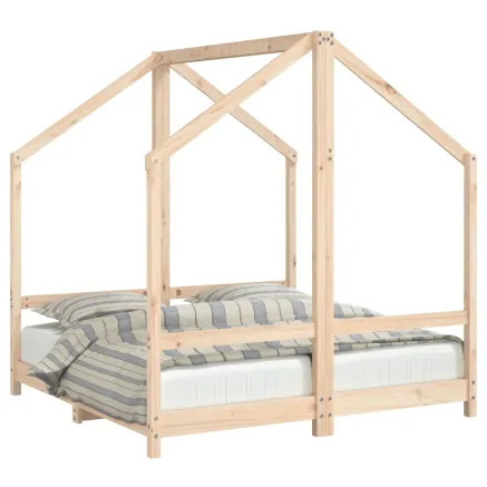 Cadre de lit pour enfant 2x(70x140) cm bois de pin massif 2