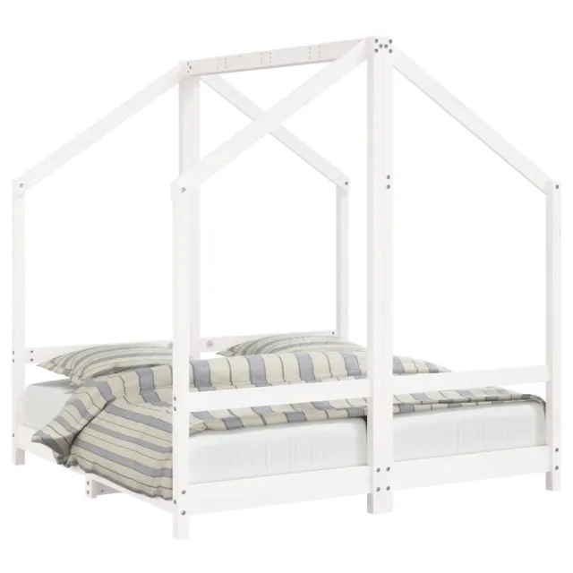 Cadre de lit pour enfant blanc 2x(70x140) cm bois de pin massif
