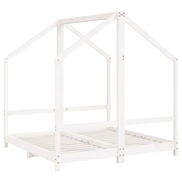 Cadre de lit pour enfant blanc 2x(70x140) cm bois de pin massif