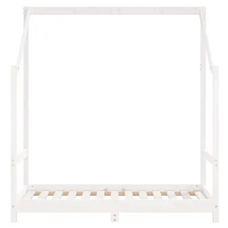 Cadre de lit pour enfant blanc 2x(70x140) cm bois de pin massif