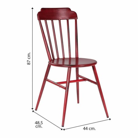 Sedia da Sala da Pranzo Alexandra House Living Vintage Rosso 48 x 87 x