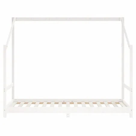 Cadre de lit d'enfant blanc 2x(90x190) cm bois de pin massif
