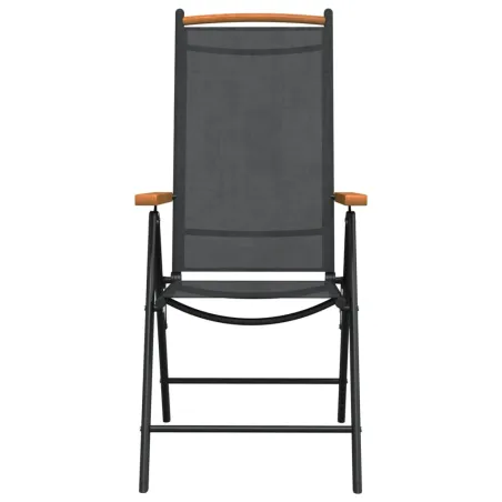 Ensemble à manger de jardin 7 pcs noir aluminium