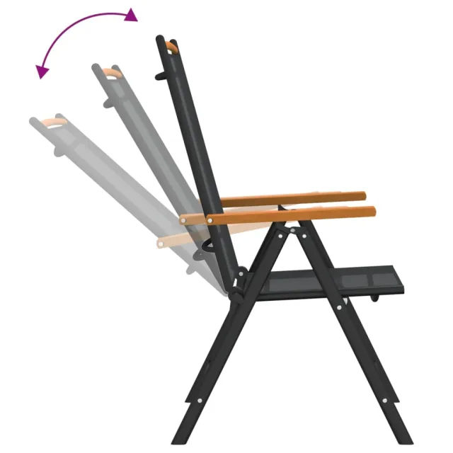 Ensemble à manger de jardin 7 pcs noir aluminium