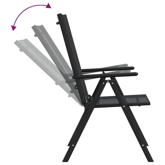 Ensemble à manger de jardin 7 pcs noir aluminium