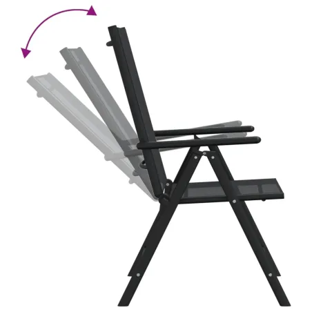 Ensemble à manger de jardin 7 pcs noir aluminium