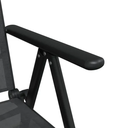 Ensemble à manger de jardin 7 pcs noir aluminium