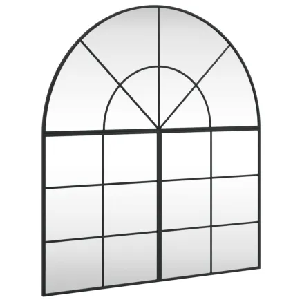 Miroir mural noir 100x110 cm arche fer 2