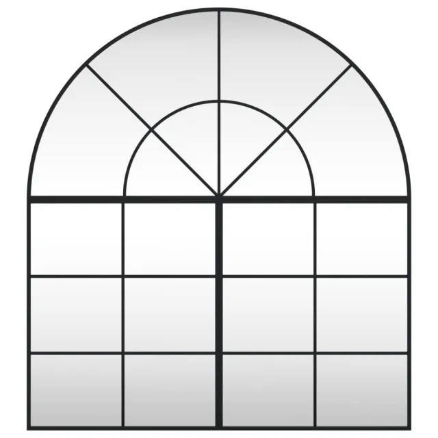Miroir mural noir 100x110 cm arche fer