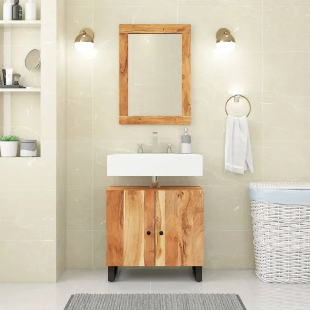 Ensemble de meubles de salle de bain 2 pcs bois massif d'acacia