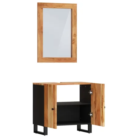 Ensemble de meubles de salle de bain 2 pcs bois massif d'acacia