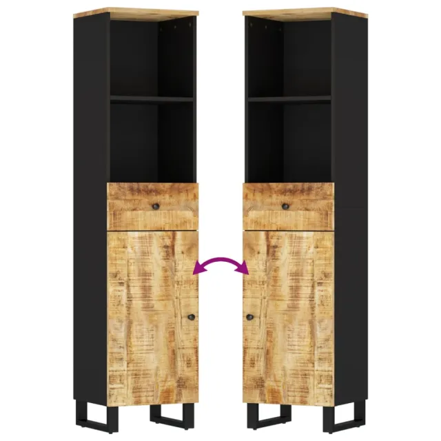 Ensemble de meubles de salle de bain 3 pcs bois manguier massif