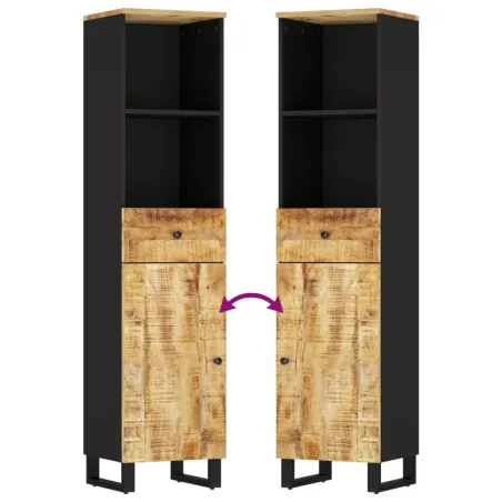 Ensemble de meubles de salle de bain 3 pcs bois manguier massif