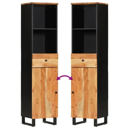 Ensemble de meubles de salle de bain 3 pcs bois massif d'acacia