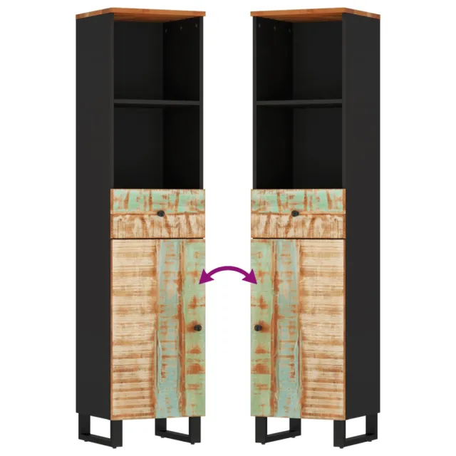 Ensemble de meubles de salle de bain 3 pcs bois massif récupéré