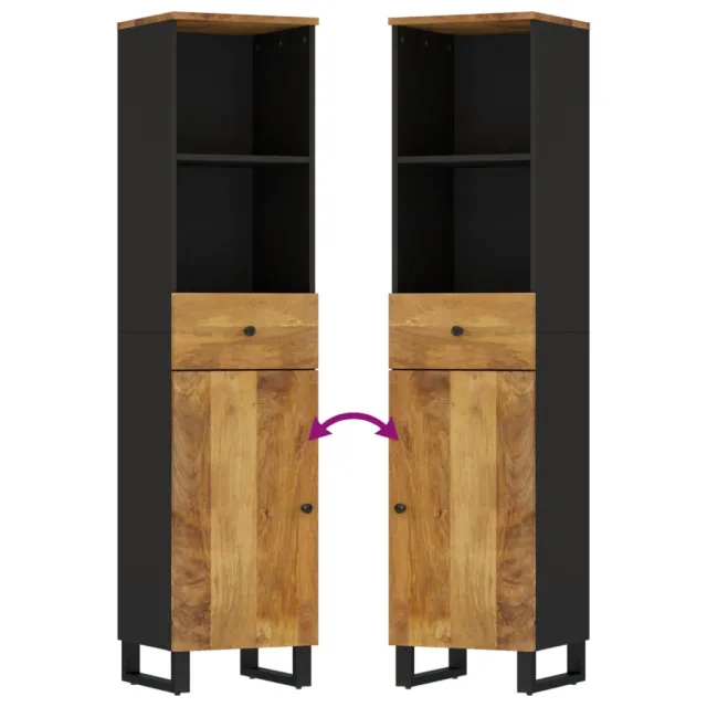 Ensemble de meubles de salle de bain 3 pcs bois manguier massif