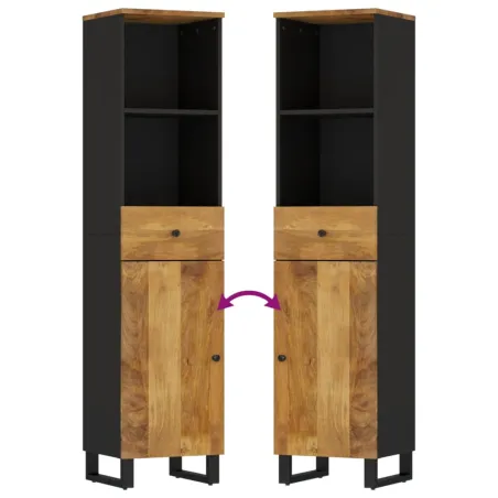 Ensemble de meubles de salle de bain 3 pcs bois manguier massif