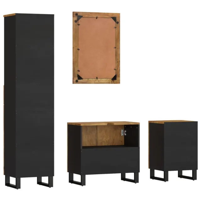 Ensemble de meubles de salle de bain 4 pcs bois manguier massif