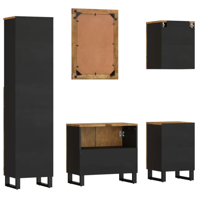 Ensemble de meubles de salle de bain 5 pcs bois manguier massif