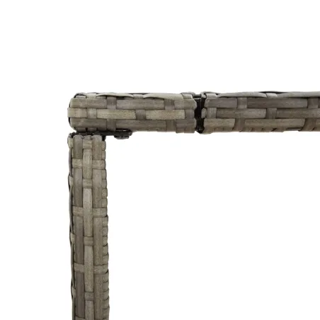 Ensemble de bar de jardin 9 pcs avec coussins gris poly rotin