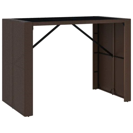 Ensemble de bar de jardin avec coussins 5 pcs marron poly rotin