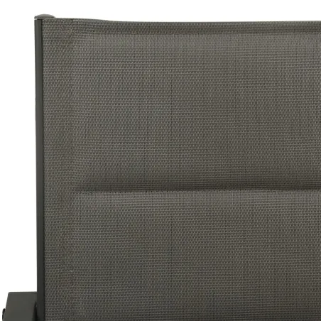 Ensemble à manger de jardin 3 pcs noir textilène et acier