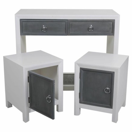 Ingresso Alexandra House Living Bianco Grigio 40 x 76 x 90 cm 3 Pezzi