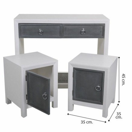 Recibidor Alexandra House Living Blanco Gris 40 x 76 x 90 cm 3 Piezas 2