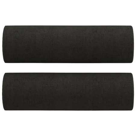 Canapé 2 places avec oreillers décoratifs noir 140 cm tissu