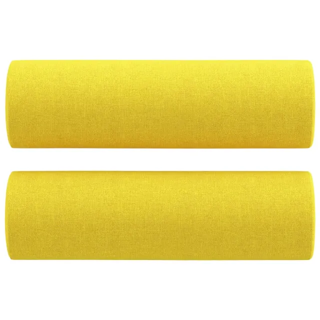 Canapé 2 places avec oreillers jaune clair 140 cm tissu