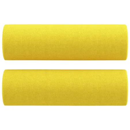 Canapé 2 places avec oreillers jaune clair 140 cm tissu