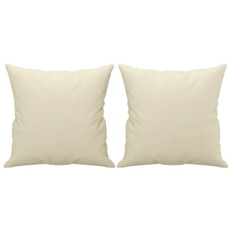 Canapé 2 places avec oreillers crème 120 cm similicuir