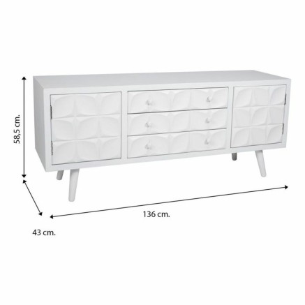 Cajonera multiusos Alexandra House Living Blanco Madera de abeto Mader 2