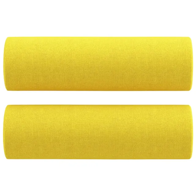 Canapé 2 places avec oreillers jaune clair 120 cm tissu