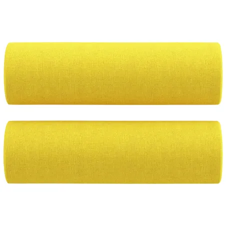 Canapé 2 places avec oreillers jaune clair 120 cm tissu