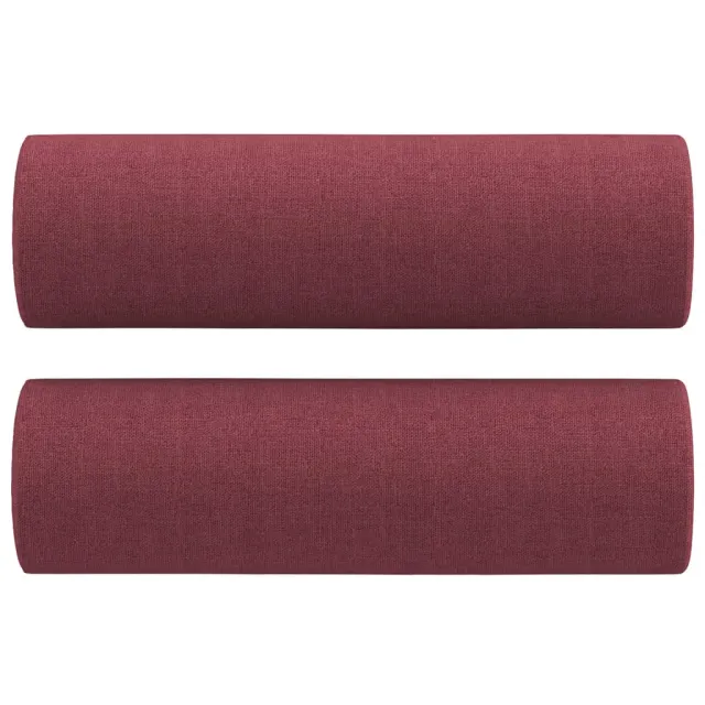 Canapé 3 places avec oreillers décoratifs bordeaux 180 cm tissu