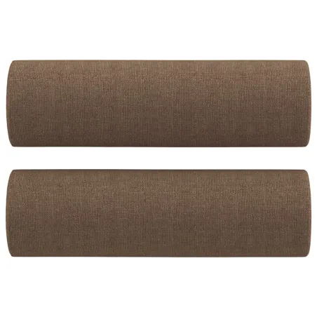 Canapé 2 places avec oreillers décoratifs marron 120 cm tissu